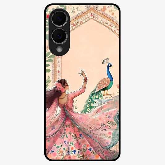 Royal Grace Muse Glass Case showing flat back view with elegant artistic artwork and glossy glass finish.