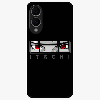 Scarlet Gaze Dominance Glass Case showing flat back view with striking red themed artwork and glossy glass finish.