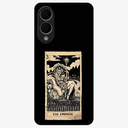 The Empress Glass Case showing flat back view with regal feminine artwork and glossy glass finish.