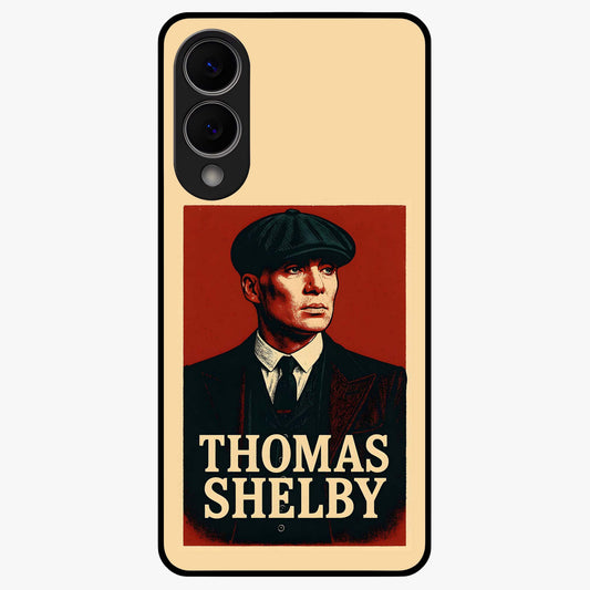 Vintage Mafia Authority Glass Case showing flat back view with bold vintage mafia inspired artwork and glossy glass finish.
