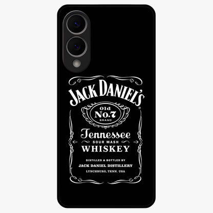 Vintage Whiskey Heritage Glass Case showing flat back view with classic whiskey inspired artwork and glossy glass finish.