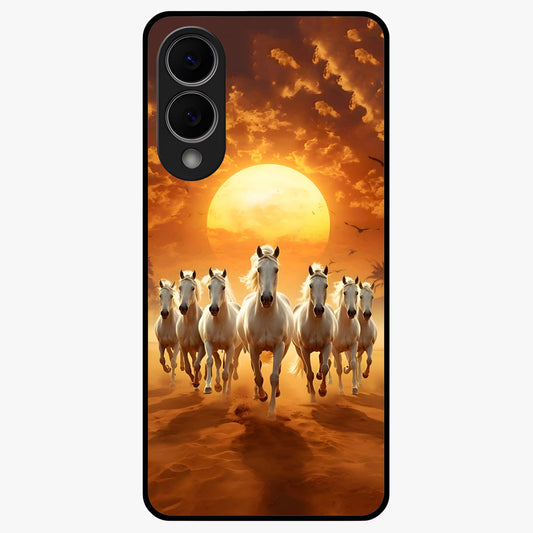 Wild Sunset Majesty Glass Case showing flat back view with majestic sunset landscape artwork and glossy glass finish.
