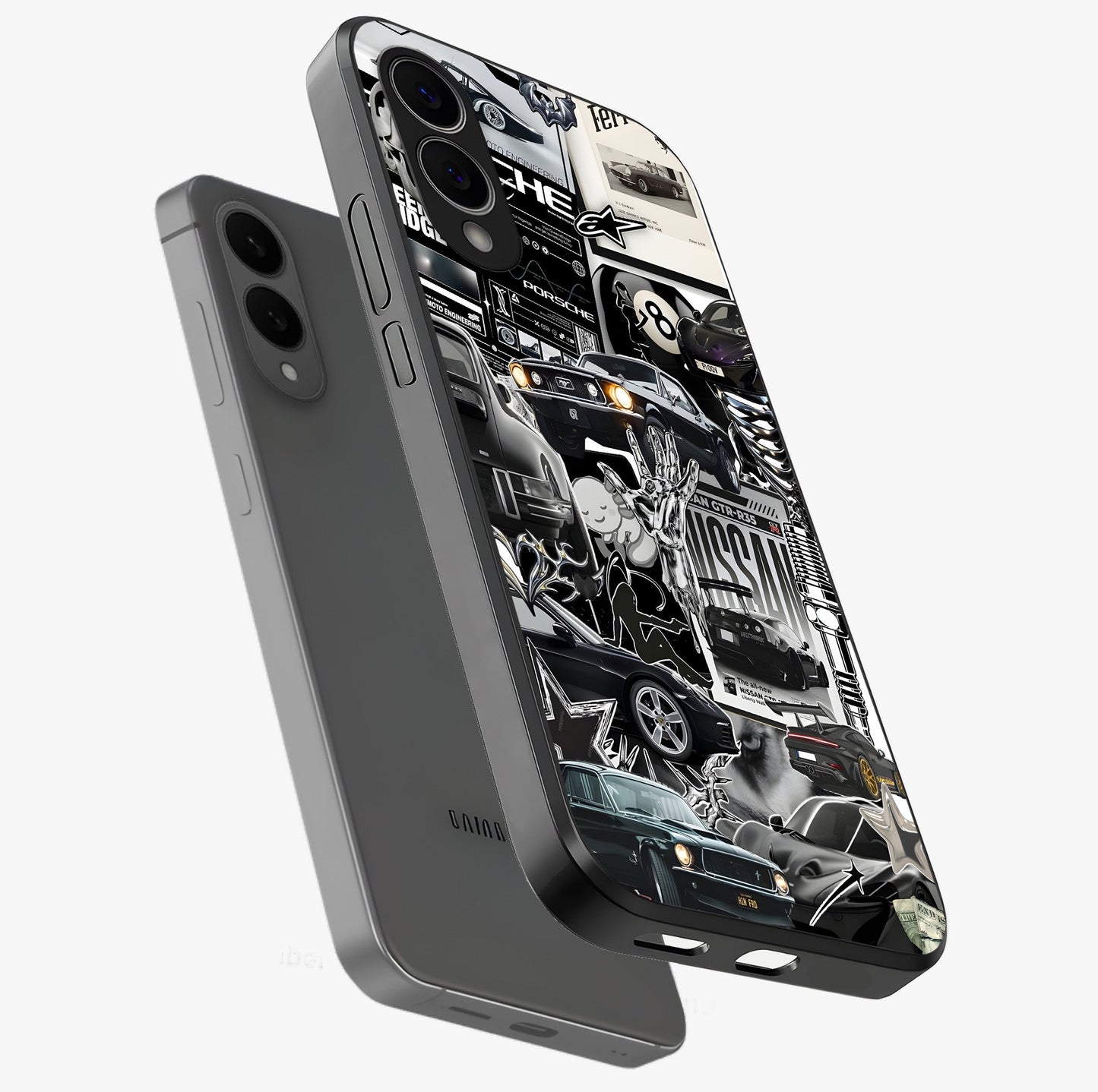Aesthetic Dark Love Glass Case displayed in angled mockup highlighting moody aesthetic design and bold love theme.