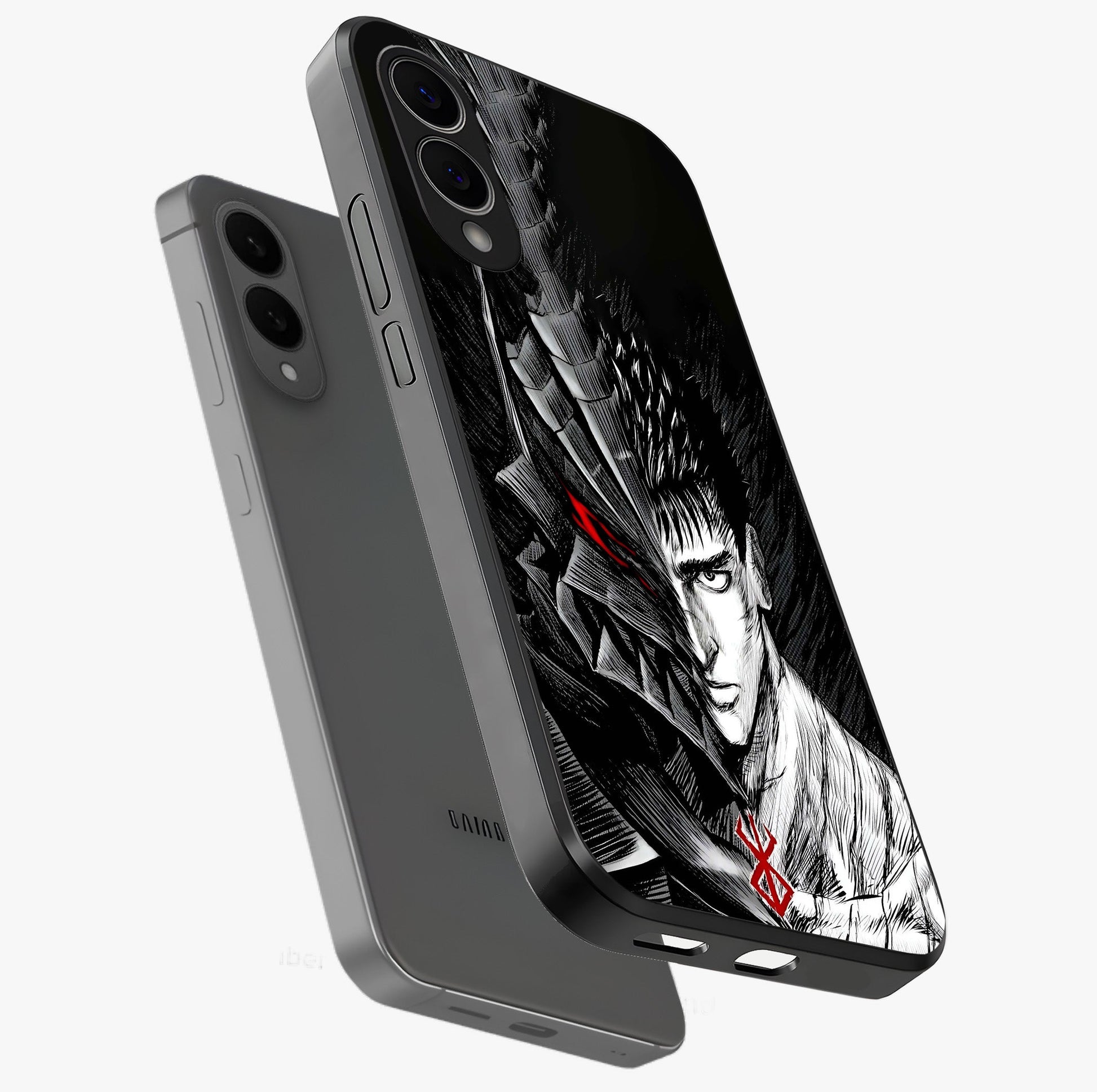 Berserker Blood Oath Glass Case displayed in angled mockup highlighting dark fantasy graphic design and powerful theme.