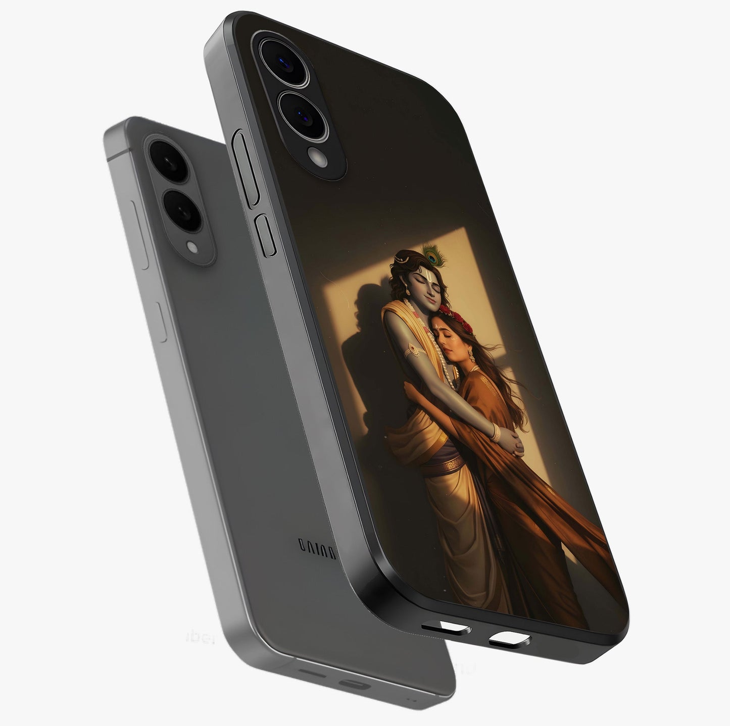 Divine Eternal Love Glass Case displayed in angled mockup highlighting elegant divine inspired design with peaceful aesthetic.