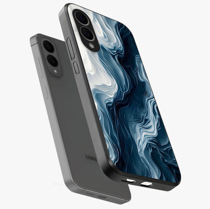 Ethereal Paper Marble Glass Case displayed in angled mockup highlighting elegant marble pattern with modern aesthetic style.