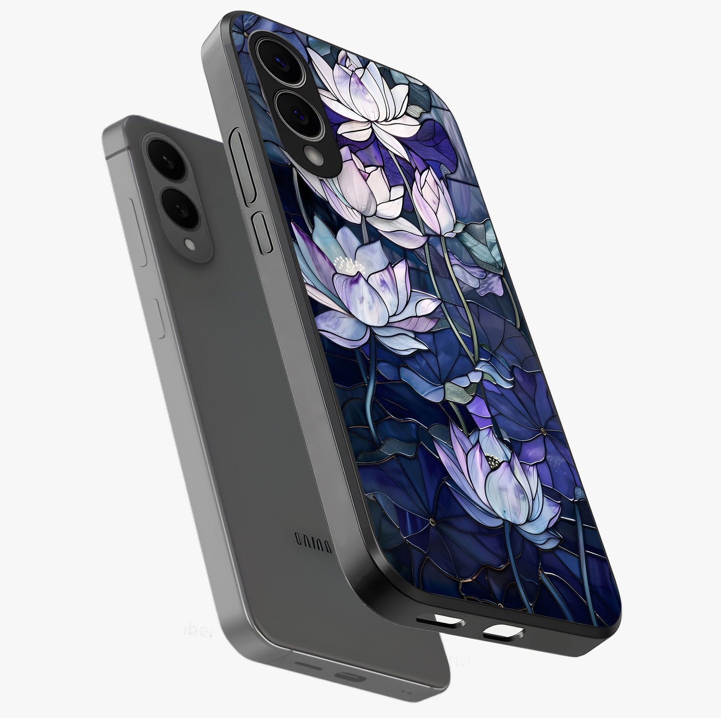 Gloss Petal Rush Glass Case displayed in angled mockup highlighting vibrant petal design with elegant floral aesthetic.