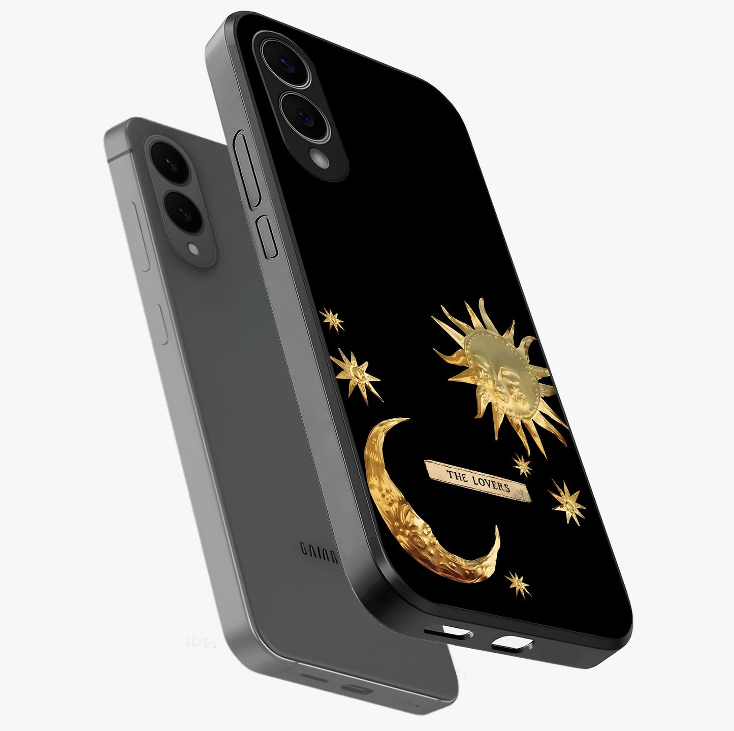 Gold Sun Blush Glass Case displayed in angled mockup highlighting radiant sun design with warm golden aesthetic.