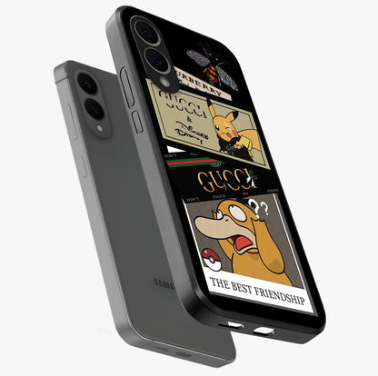 Gucci Play Mashup Glass Case displayed in angled mockup highlighting stylish fashion mashup design with bold aesthetic.