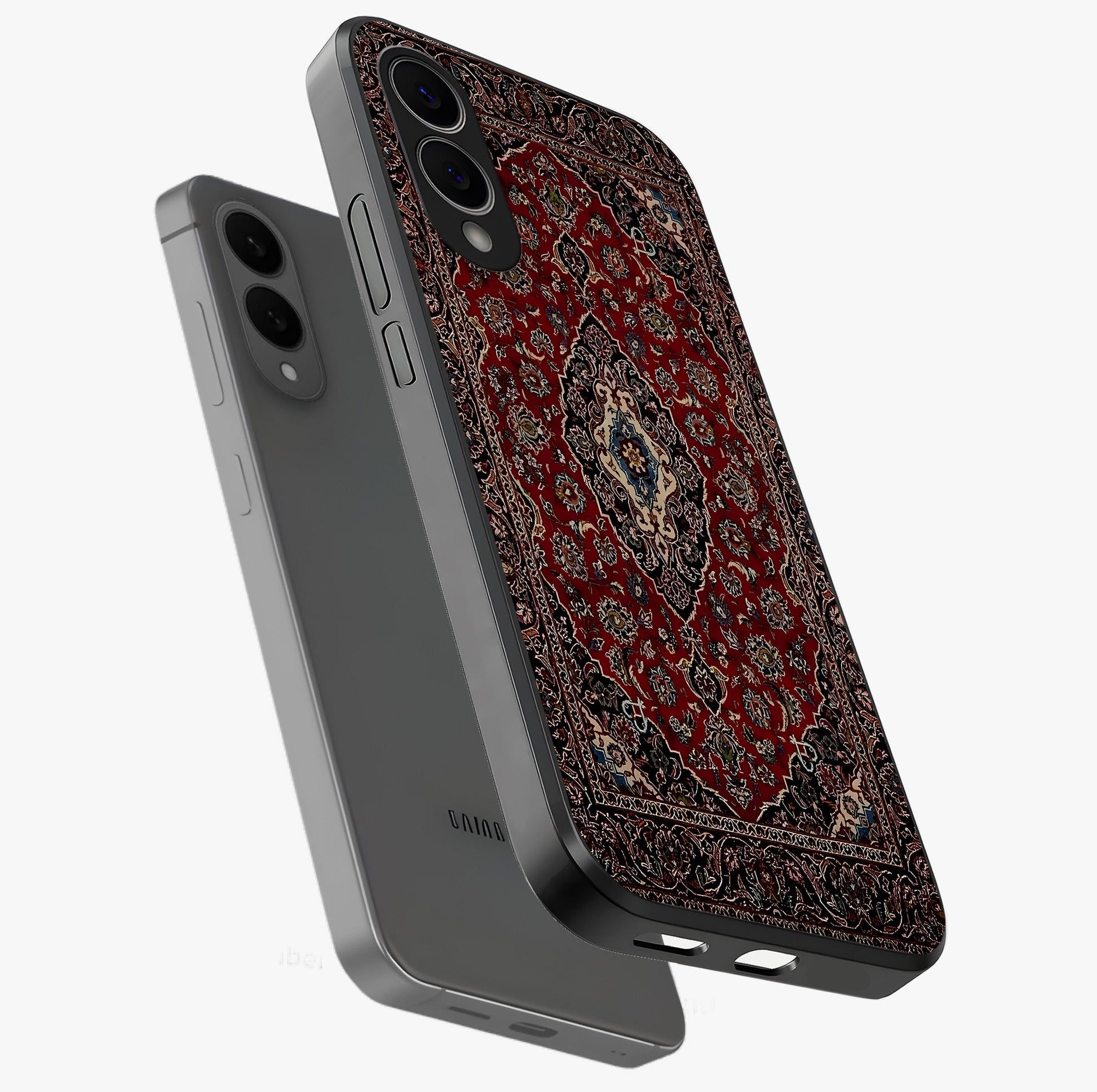 Heritage Carpet Royale Glass Case displayed in angled mockup highlighting intricate royal carpet design with heritage aesthetic.