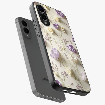 Lilac Breeze Harmony Glass Case displayed in angled mockup highlighting calm lilac breeze design with soothing aesthetic style.