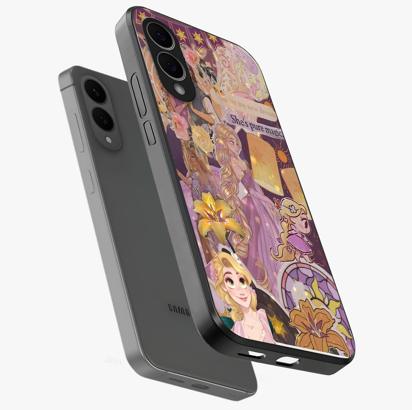 Magical Tangled Dream Glass Case displayed in angled mockup highlighting whimsical fantasy design with magical aesthetic.