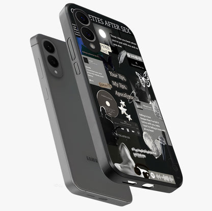 Midnight Love Echo Glass Case displayed in angled mockup highlighting elegant love inspired design with deep aesthetic style.