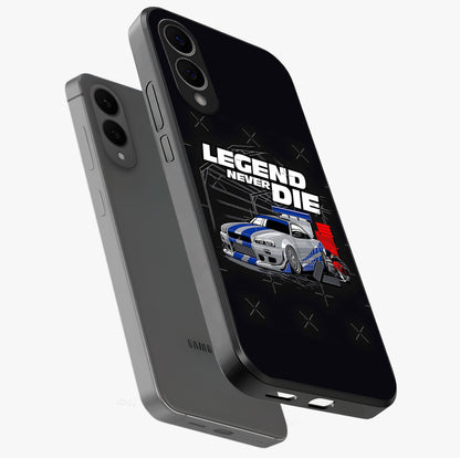 Midnight Racing Legacy Glass Case displayed in angled mockup highlighting dynamic automotive design with bold midnight aesthetic.