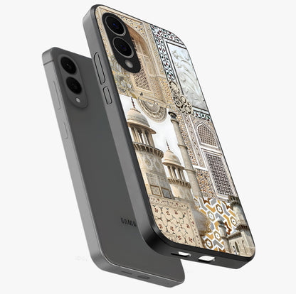 Mughal Marble Legacy Glass Case displayed in angled mockup highlighting elegant heritage marble artwork with royal aesthetic.