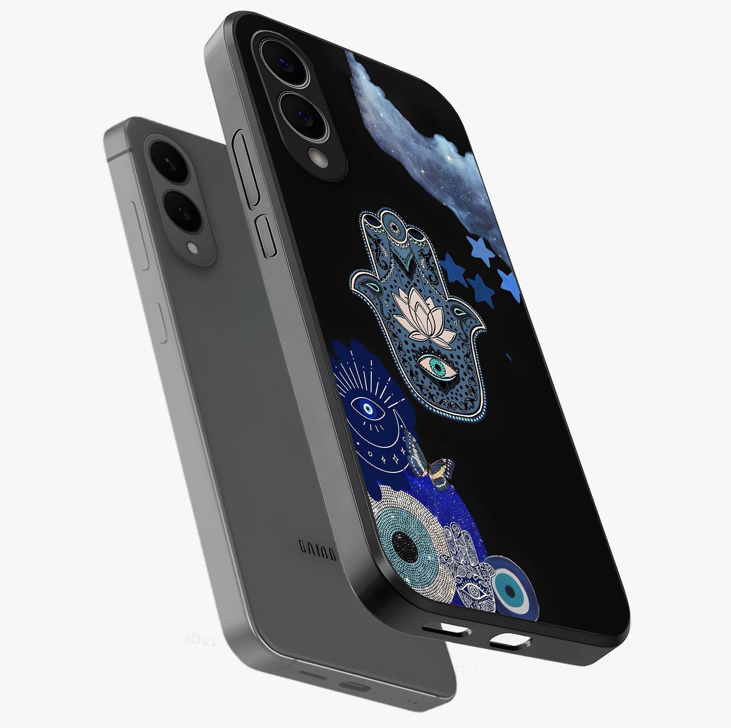 Mystic Hand Aura Glass Case displayed in angled mockup highlighting magical aura design with spiritual aesthetic style.