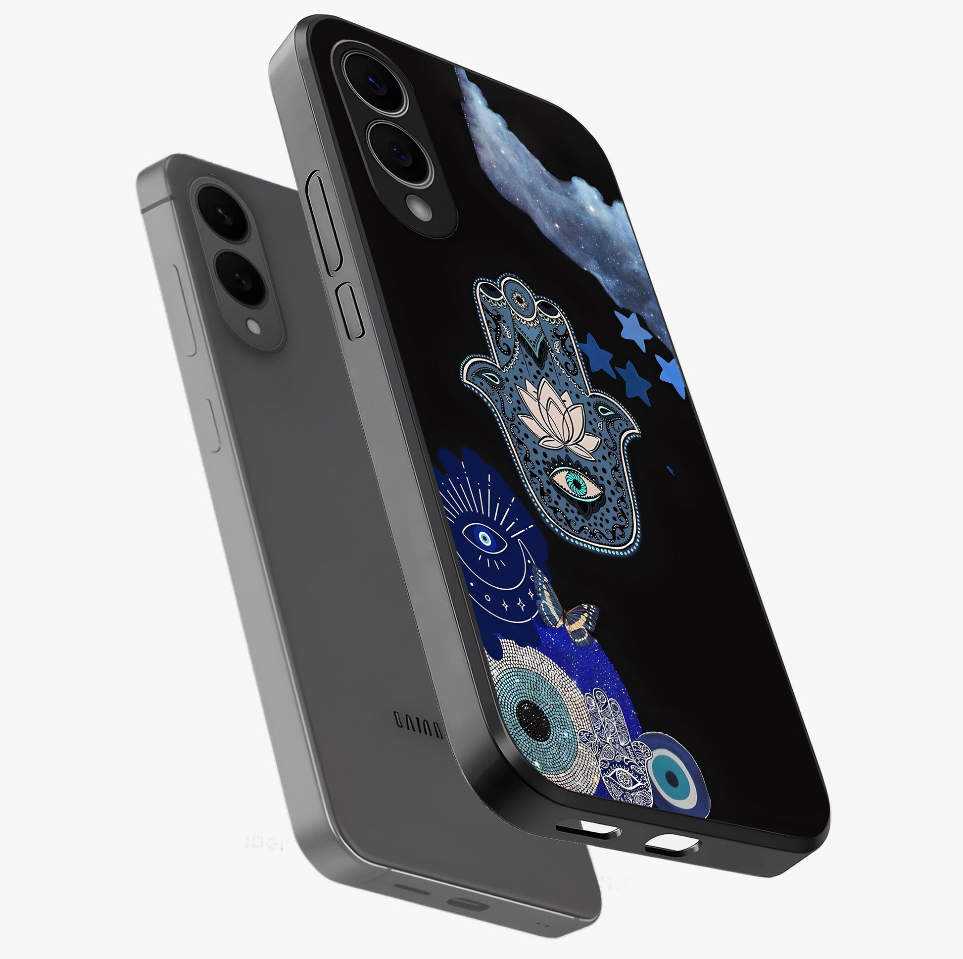 Mystic Hand Aura Glass Case displayed in angled mockup highlighting magical aura design with spiritual aesthetic style.