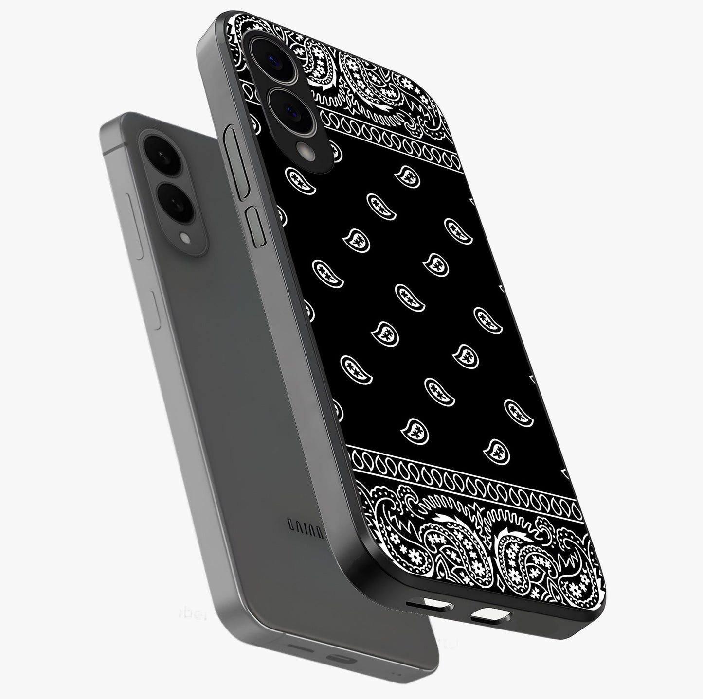 Retro Rebel Threads Glass Case displayed in angled mockup highlighting retro inspired graphic design with rebellious aesthetic.