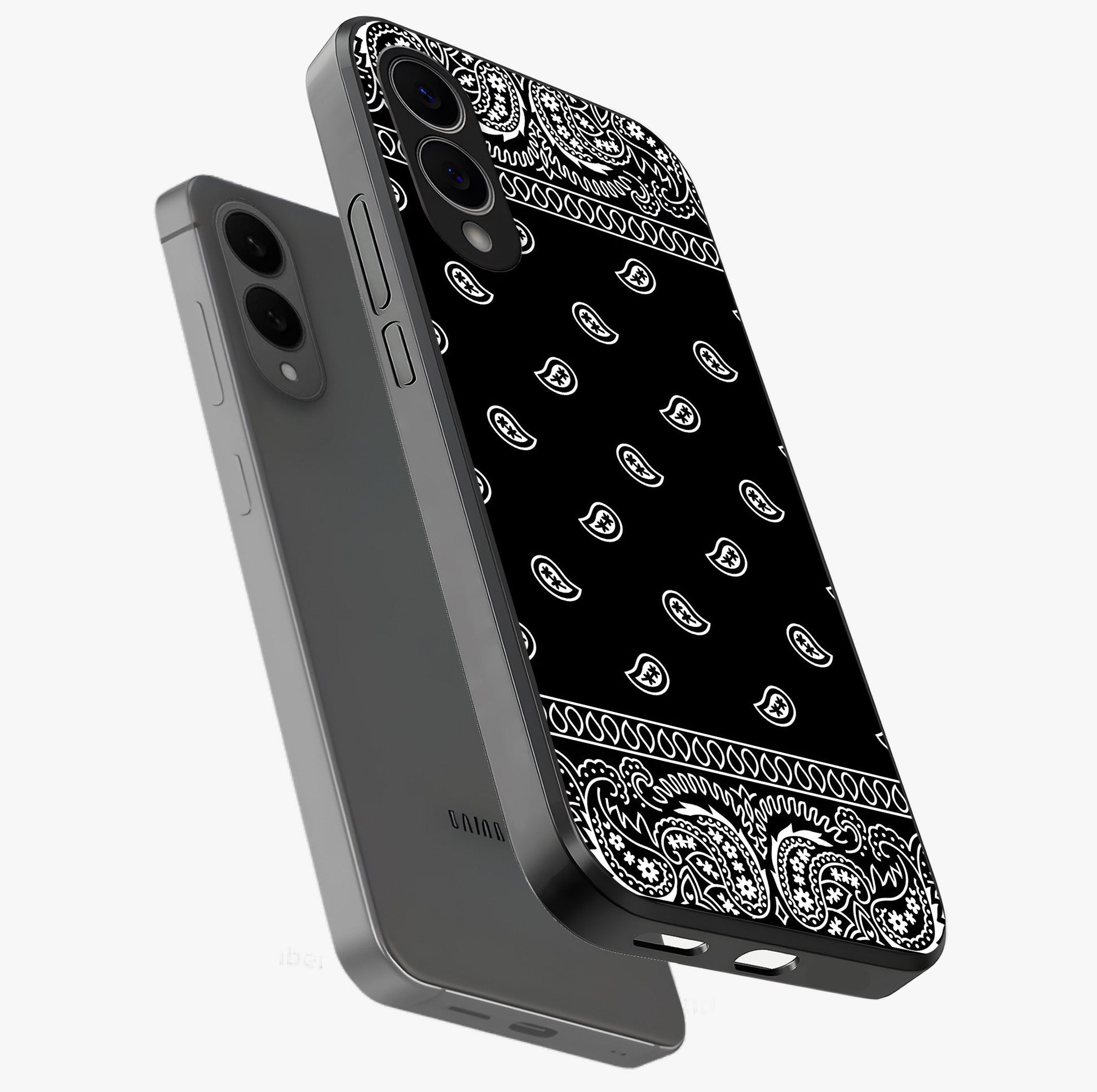 Retro Rebel Threads Glass Case displayed in angled mockup highlighting retro inspired graphic design with rebellious aesthetic.
