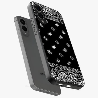 Retro Rebel Threads Glass Case displayed in angled mockup highlighting retro inspired graphic design with rebellious aesthetic.