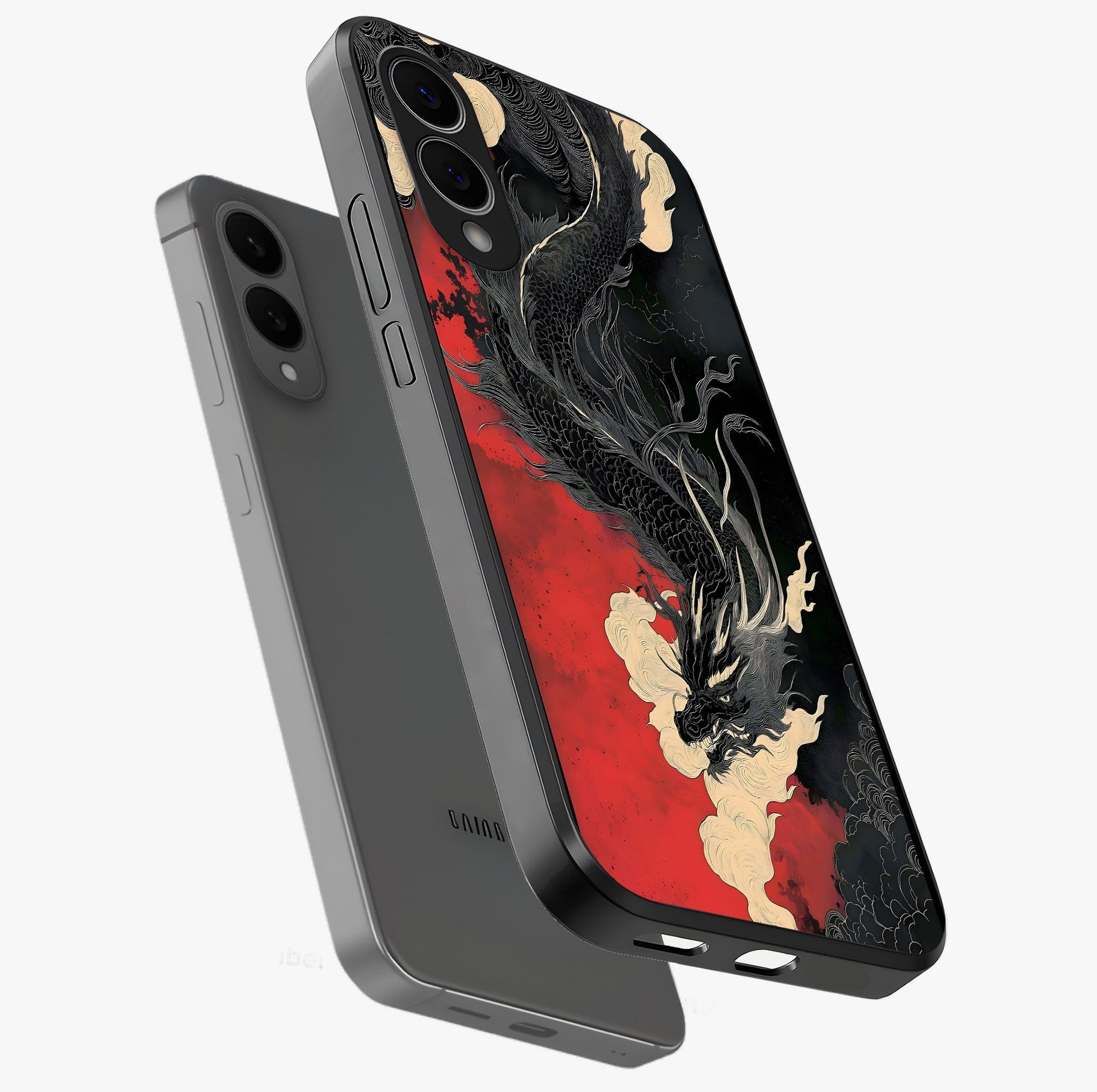 Shadow Dragon Fury Glass Case displayed in angled mockup highlighting powerful dragon illustration with dark fantasy aesthetic.