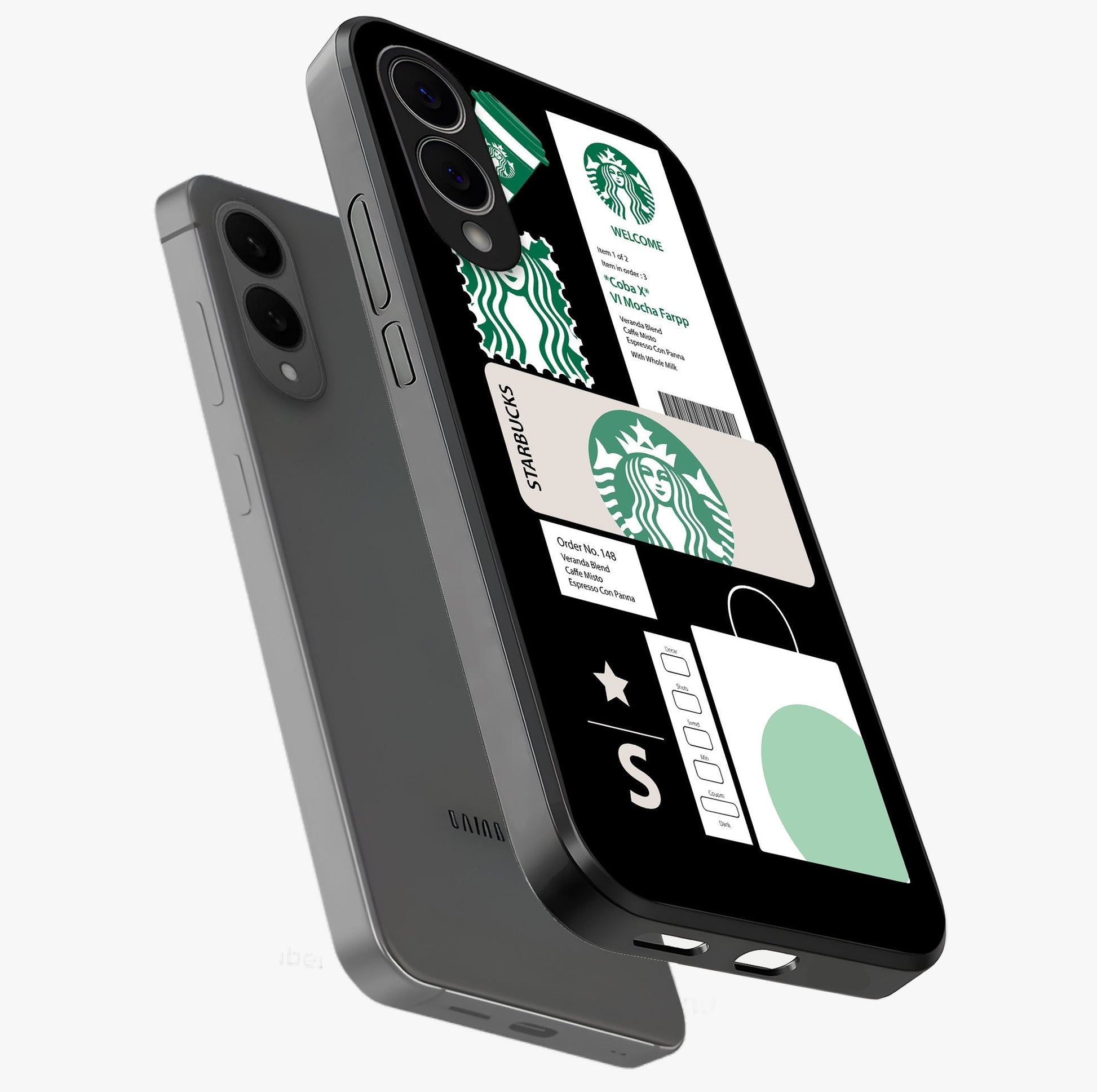Starbucks Mocha Glass Case displayed in angled mockup highlighting stylish mocha themed design with cozy café aesthetic.