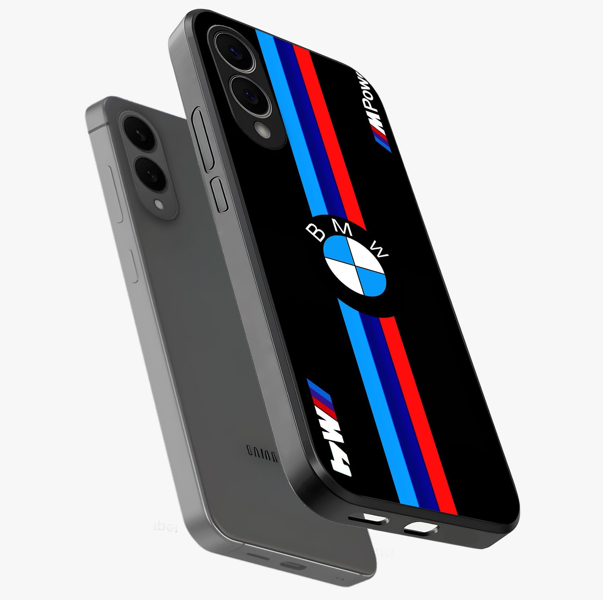 Turbo BMW Beast Glass Case displayed in angled mockup highlighting sleek racing car design with bold automotive aesthetic.
