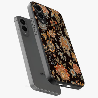 Vintage Floral Dream Glass Case displayed in angled mockup highlighting elegant vintage flower design with soft aesthetic style.