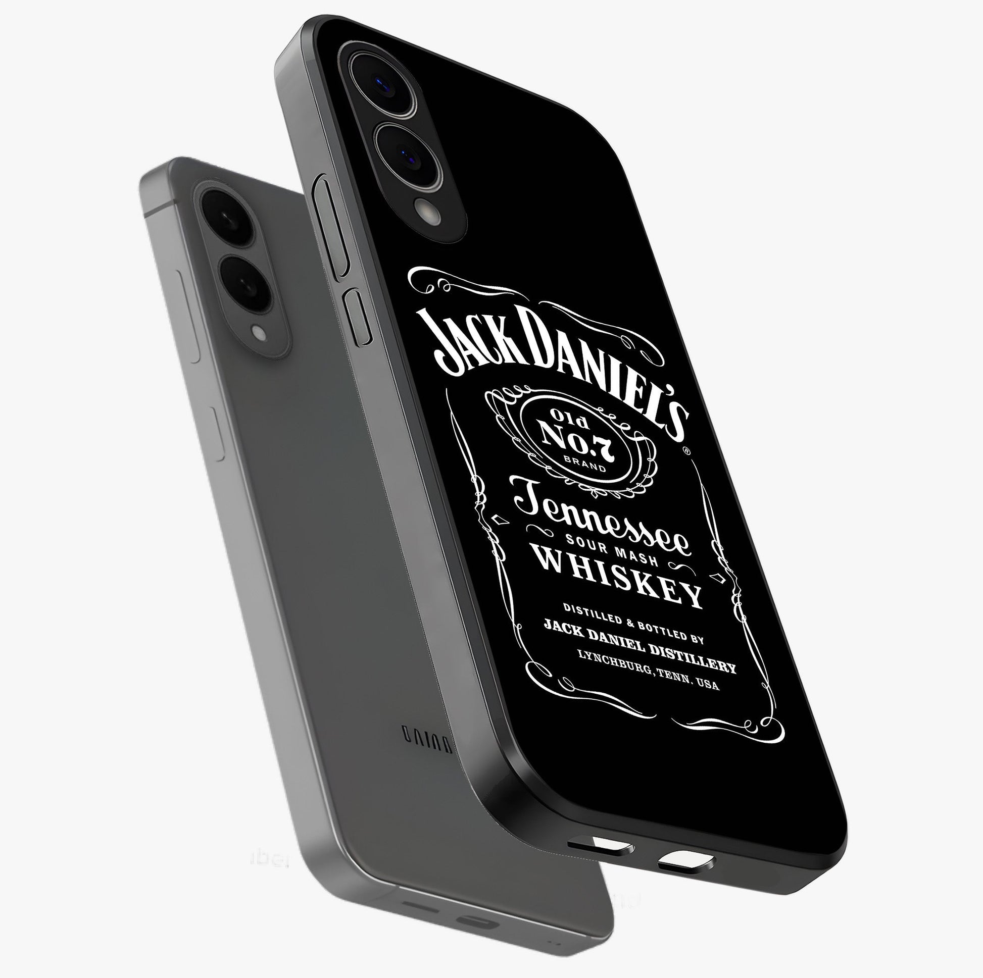 Vintage Whiskey Heritage Glass Case displayed in angled mockup highlighting retro beverage themed design with heritage aesthetic.