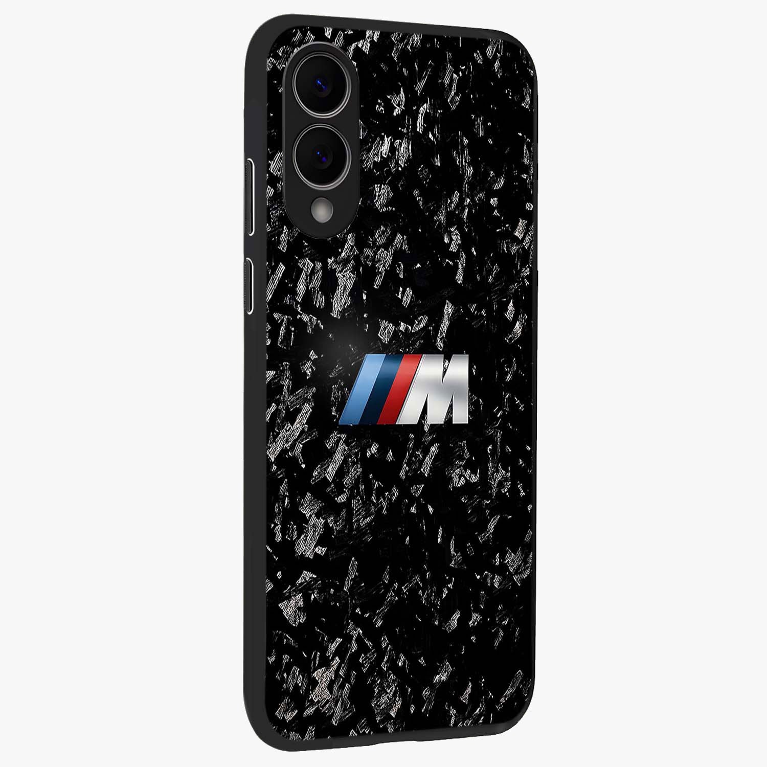 Carbon Speed Mark Glass Case upright view showcasing modern carbon speed graphic with bold automotive theme.