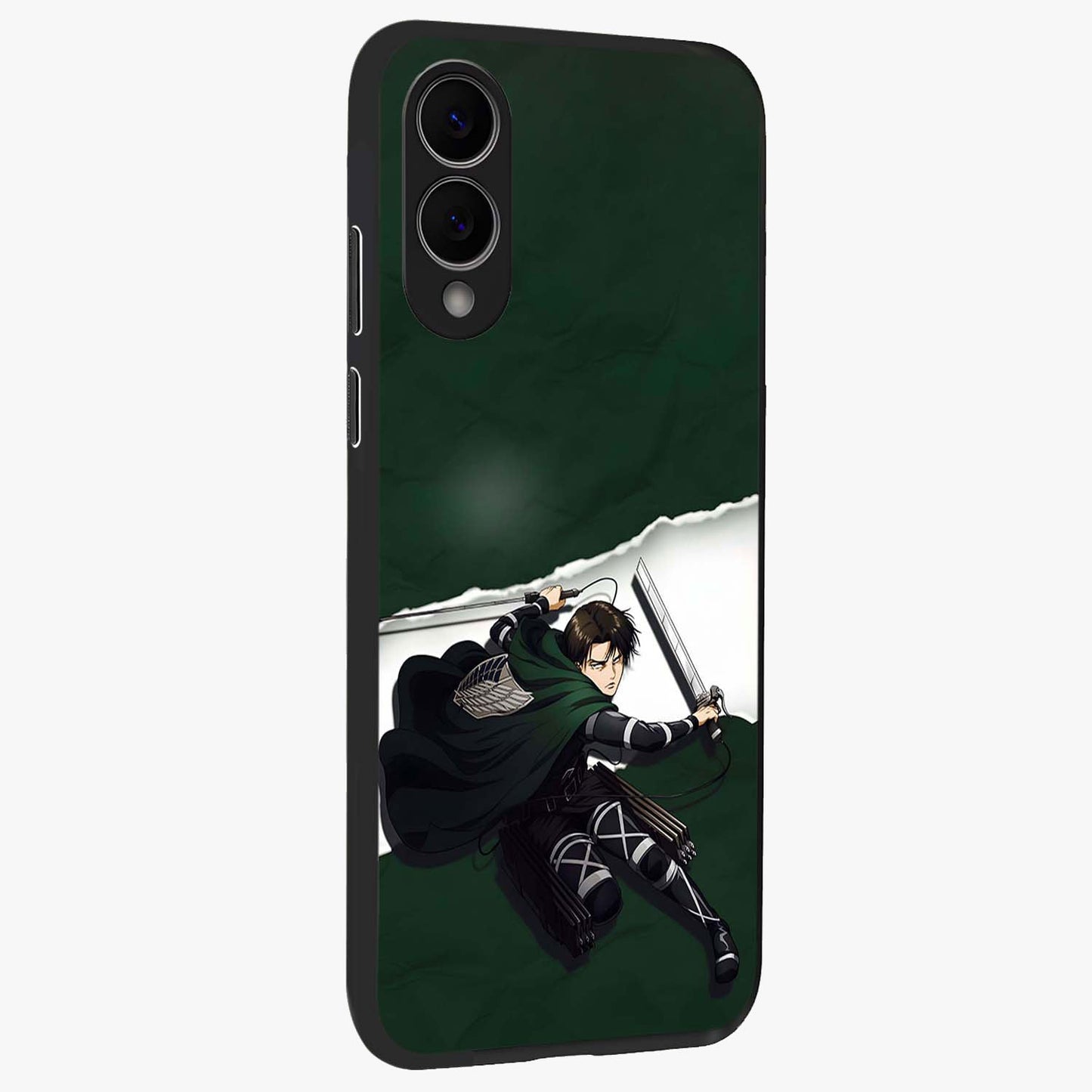 Emerald War Vanguard Glass Case upright view showcasing dramatic warrior artwork with bold fantasy theme.