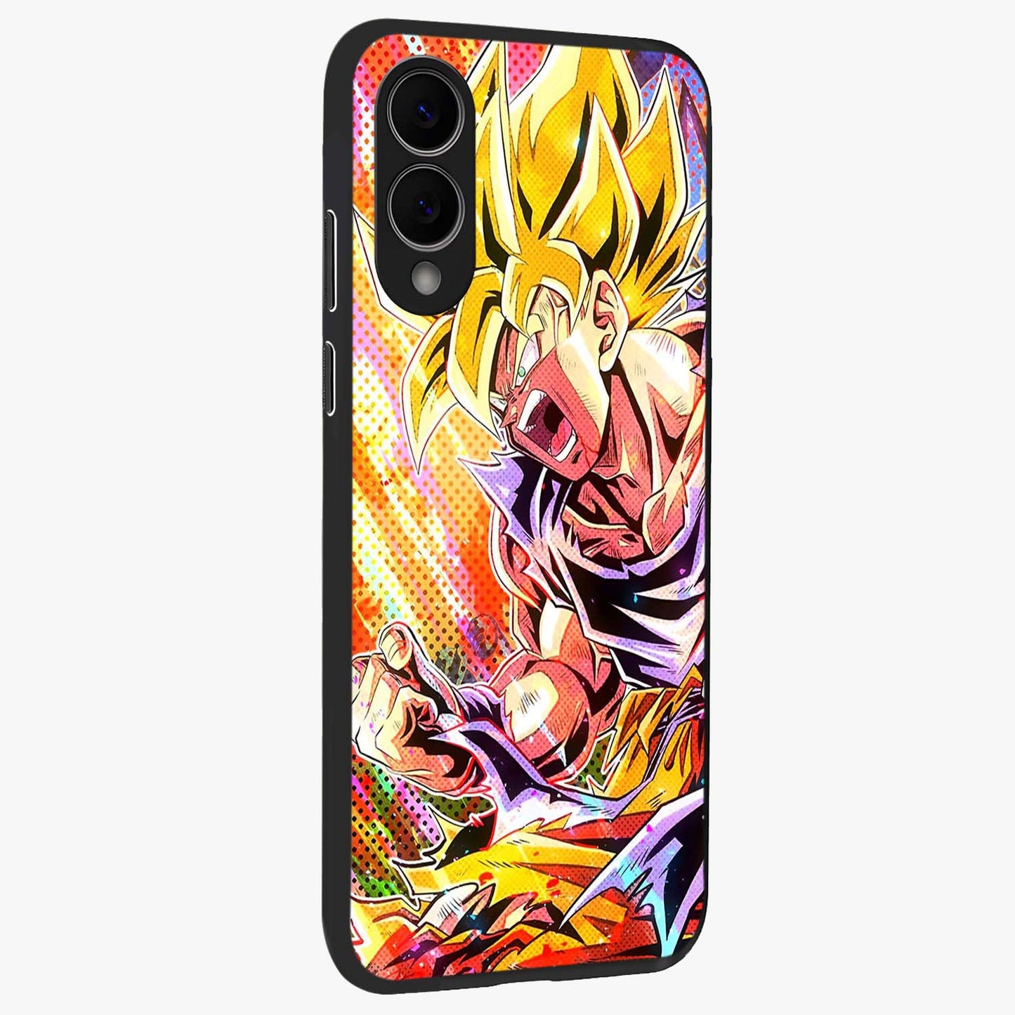 Firing Goku Glass Case upright view showcasing energetic anime artwork with bold warrior theme.