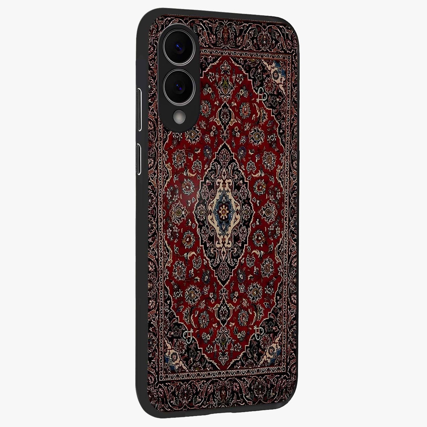 Heritage Carpet Royale Glass Case upright view showcasing detailed ornamental artwork with luxurious traditional theme.