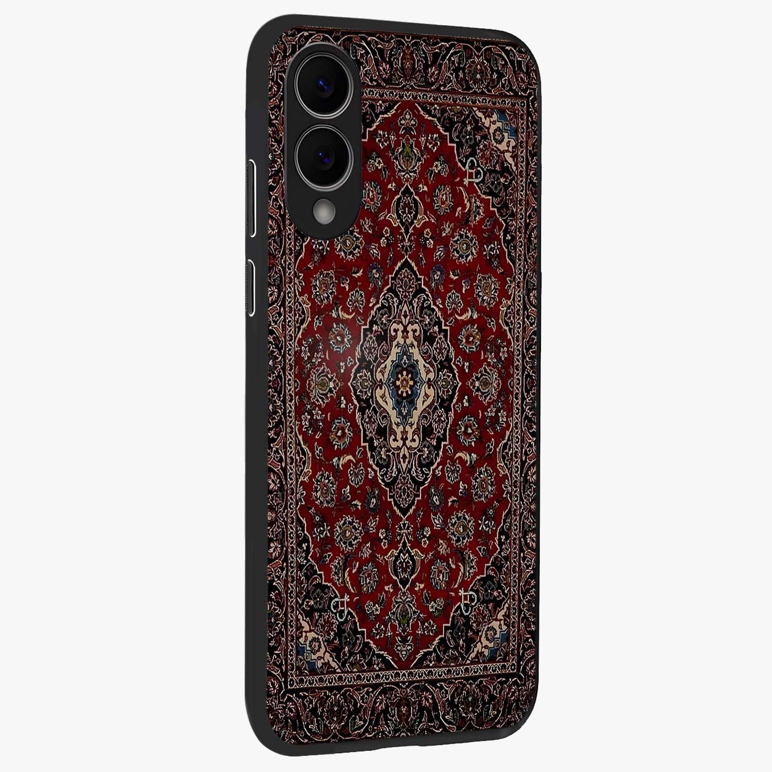 Heritage Carpet Royale Glass Case upright view showcasing detailed ornamental artwork with luxurious traditional theme.