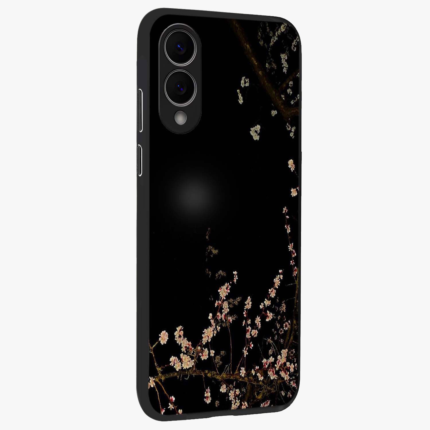 Petal Moon Light With Custom Name Glass Case upright view showcasing elegant floral moon artwork with personalized aesthetic.