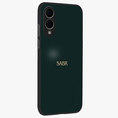 Sabr Minimal Patience Glass Case upright view showcasing calm minimalist artwork with motivational patience theme.