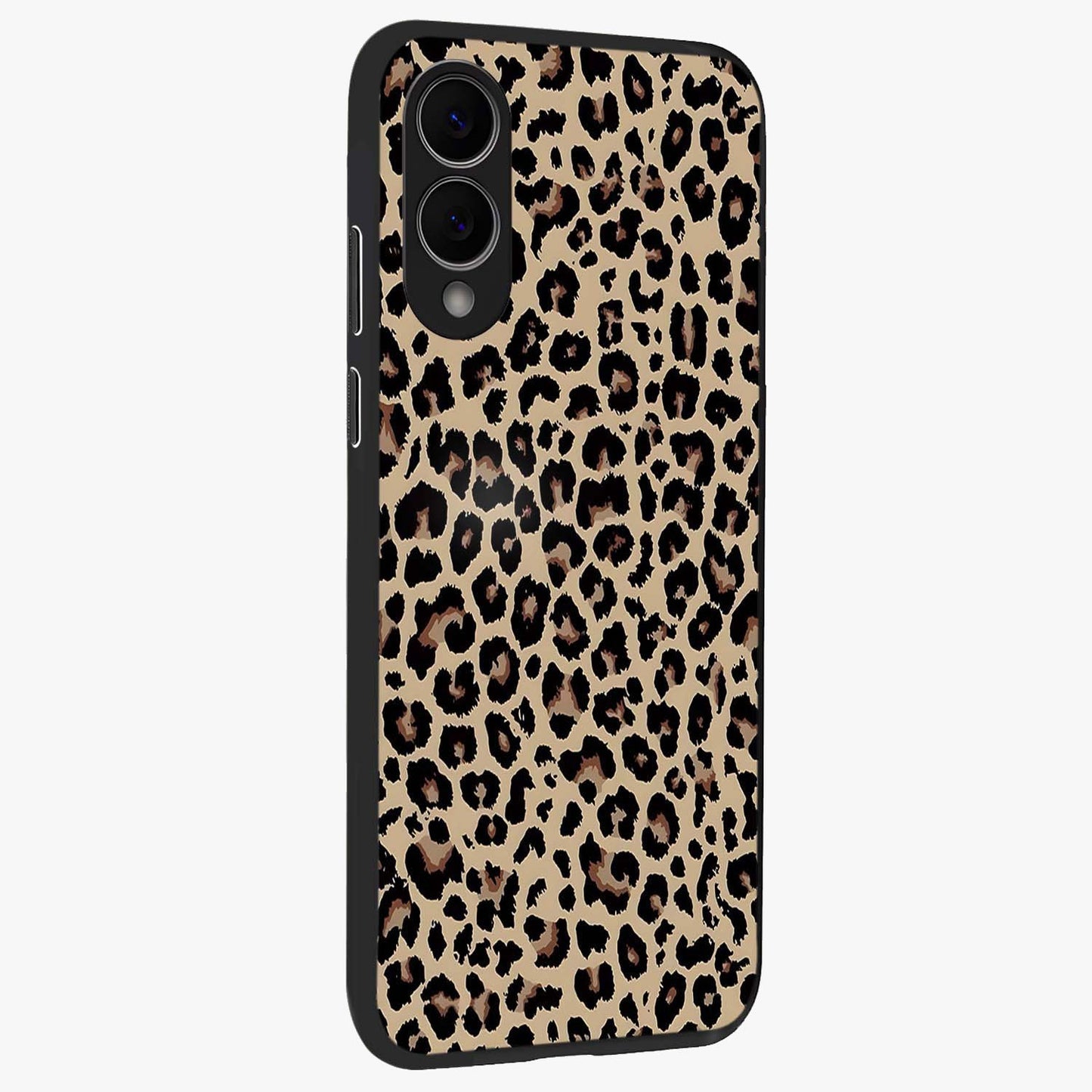 Savage Chic Pattern Glass Case upright view showcasing trendy decorative artwork with edgy fashion theme.