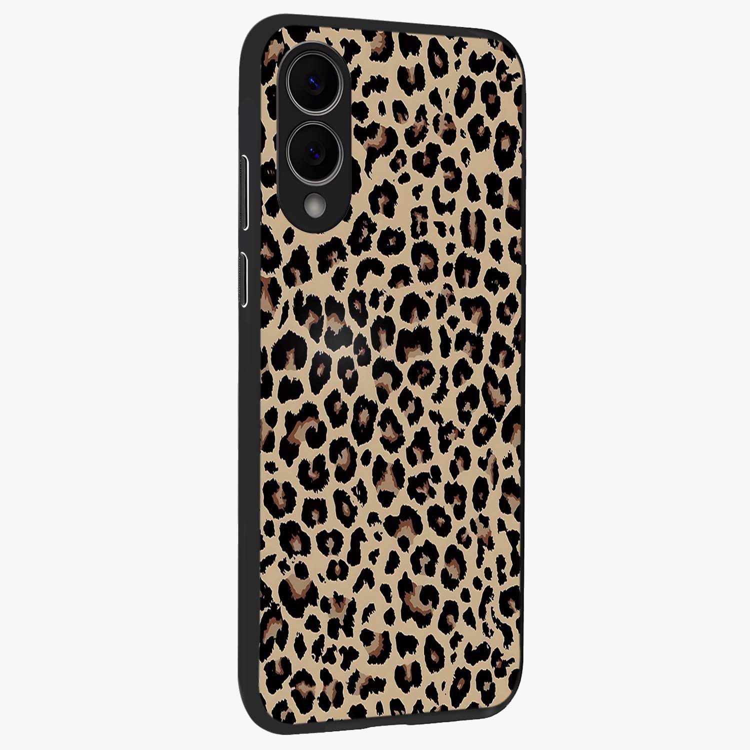 Savage Chic Pattern Glass Case upright view showcasing trendy decorative artwork with edgy fashion theme.