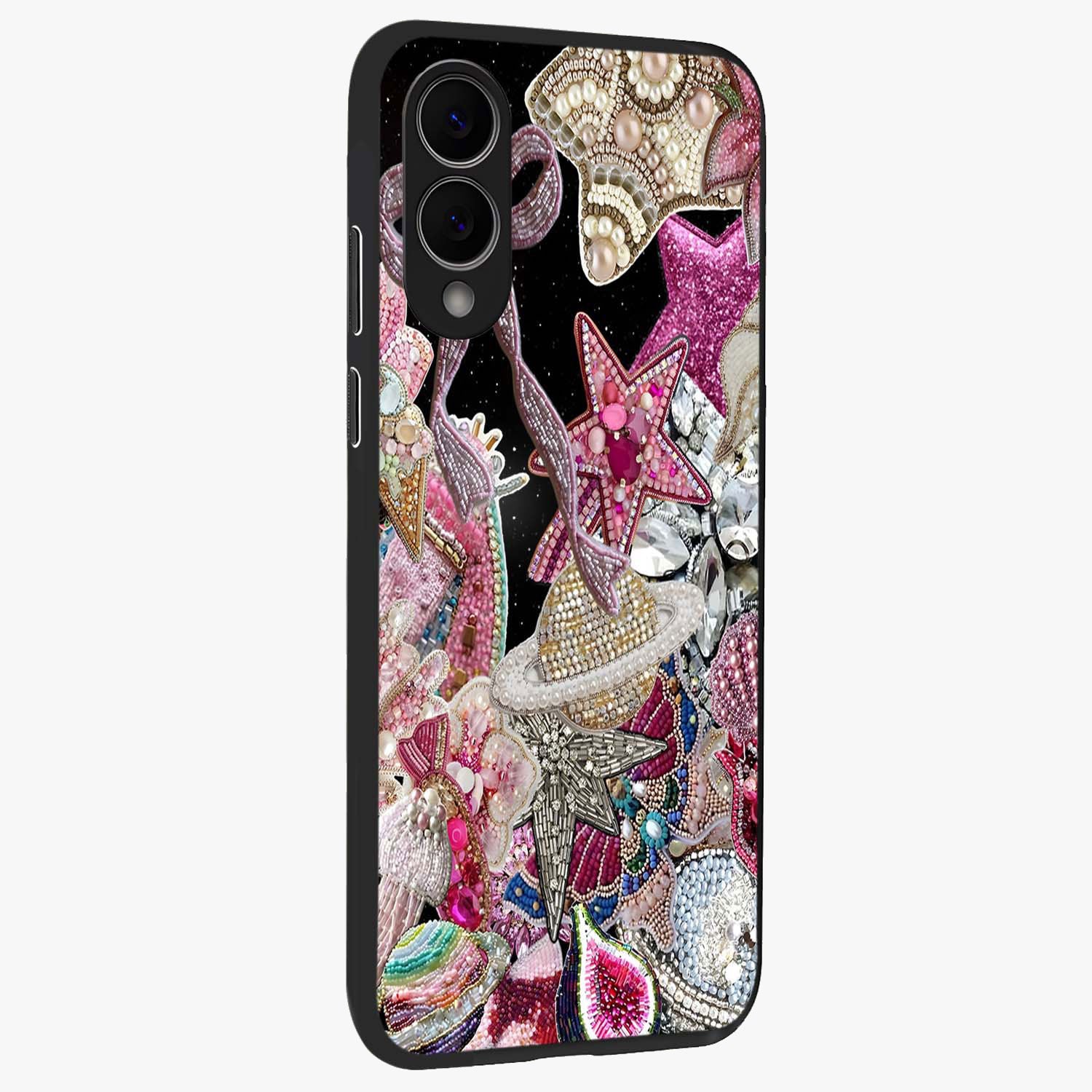 Starlit Jewel Dream Glass Case upright view showcasing radiant star inspired artwork with magical night theme.