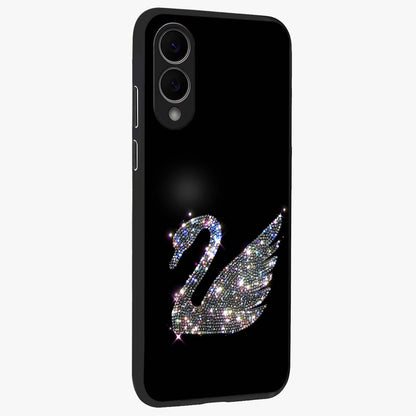 Starlit Swan Grace Glass Case upright view showcasing beautiful swan artwork with peaceful night themed design.