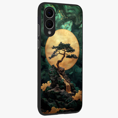 Zen Moon Rise Glass Case upright view showcasing serene moon artwork with tranquil night theme.