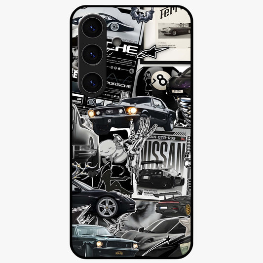 Aesthetic Dark Love Glass Case showing flat back view with dark romantic artwork and glossy glass finish.