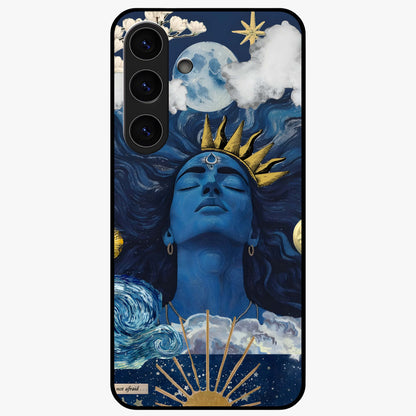 Aesthetic Lord Shiva Glass Case showing flat back view with divine Shiva artwork and glossy glass finish.