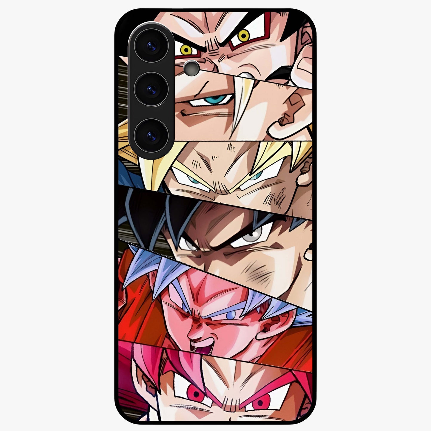 Anime Character Glass Case showing flat back view with vibrant anime artwork and glossy glass finish.