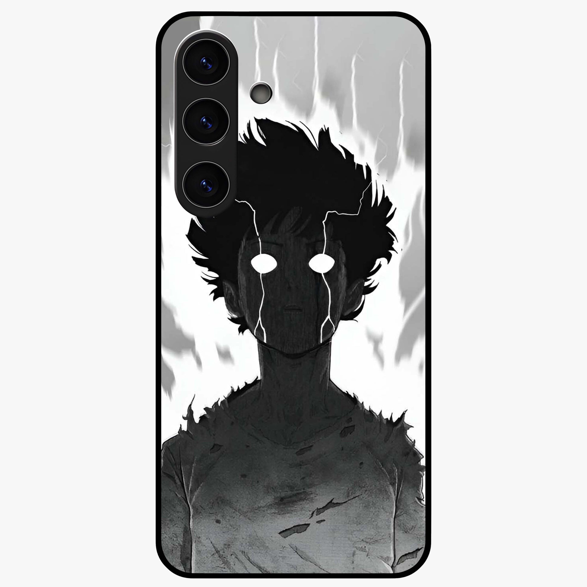 Awakened Inner Rage Glass Case showing flat back view with intense artistic artwork and glossy glass finish.