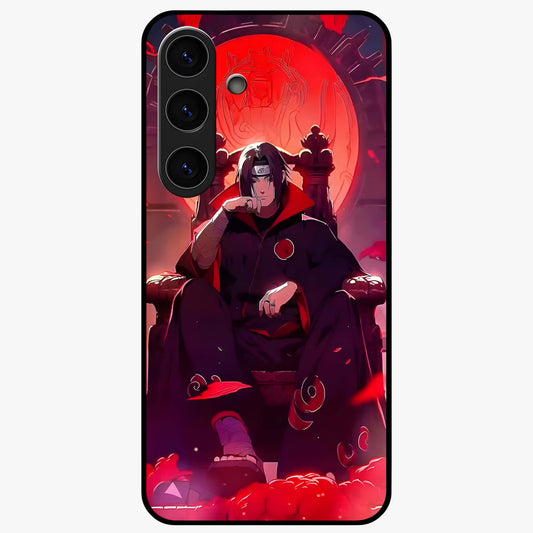 Blood Moon Sovereign Glass Case showing flat back view with mystical blood moon artwork and glossy glass finish.