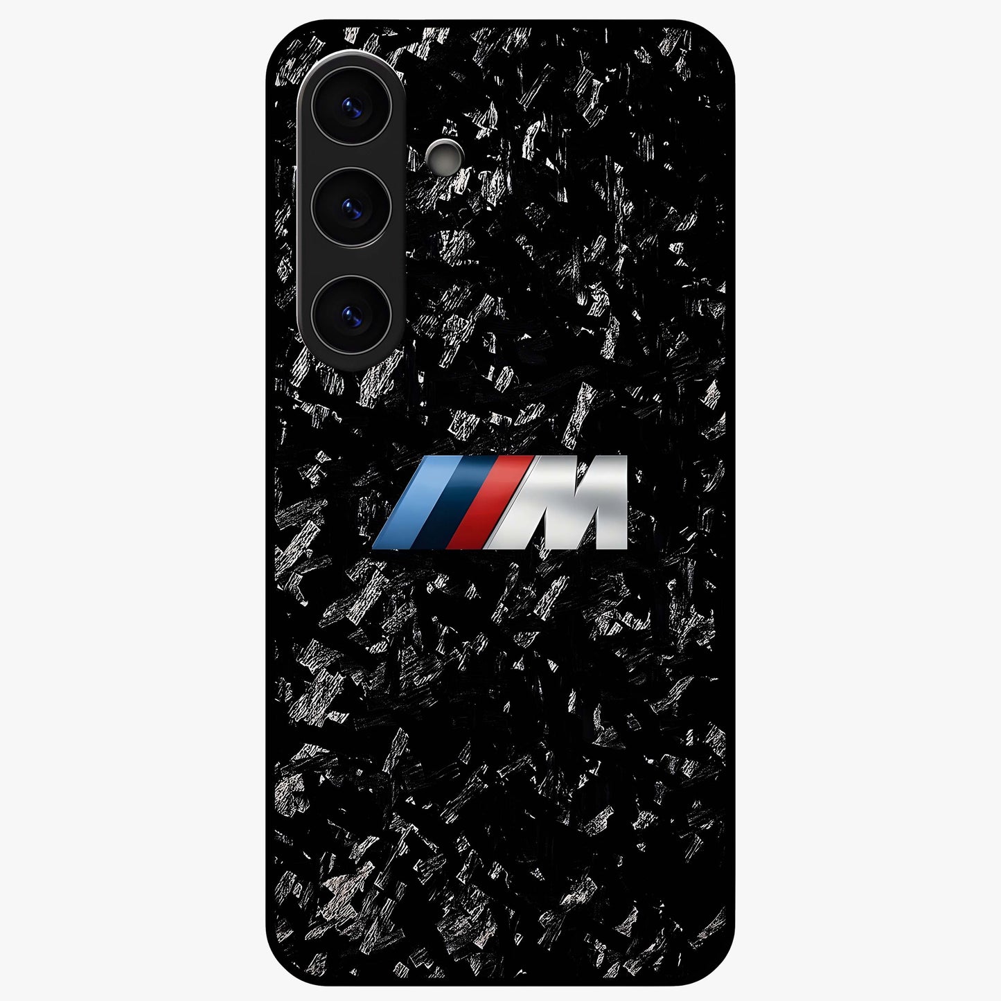 Carbon Speed Mark Glass Case showing flat back view with sporty carbon pattern artwork and glossy glass finish.