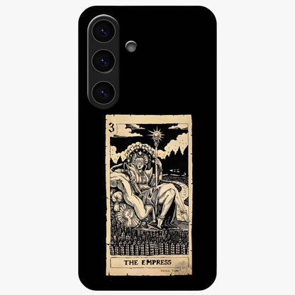 The Empress Glass Case showing flat back view with regal feminine artwork and glossy glass finish.