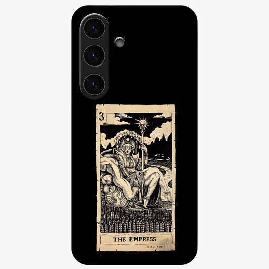 The Empress Glass Case showing flat back view with regal feminine artwork and glossy glass finish.