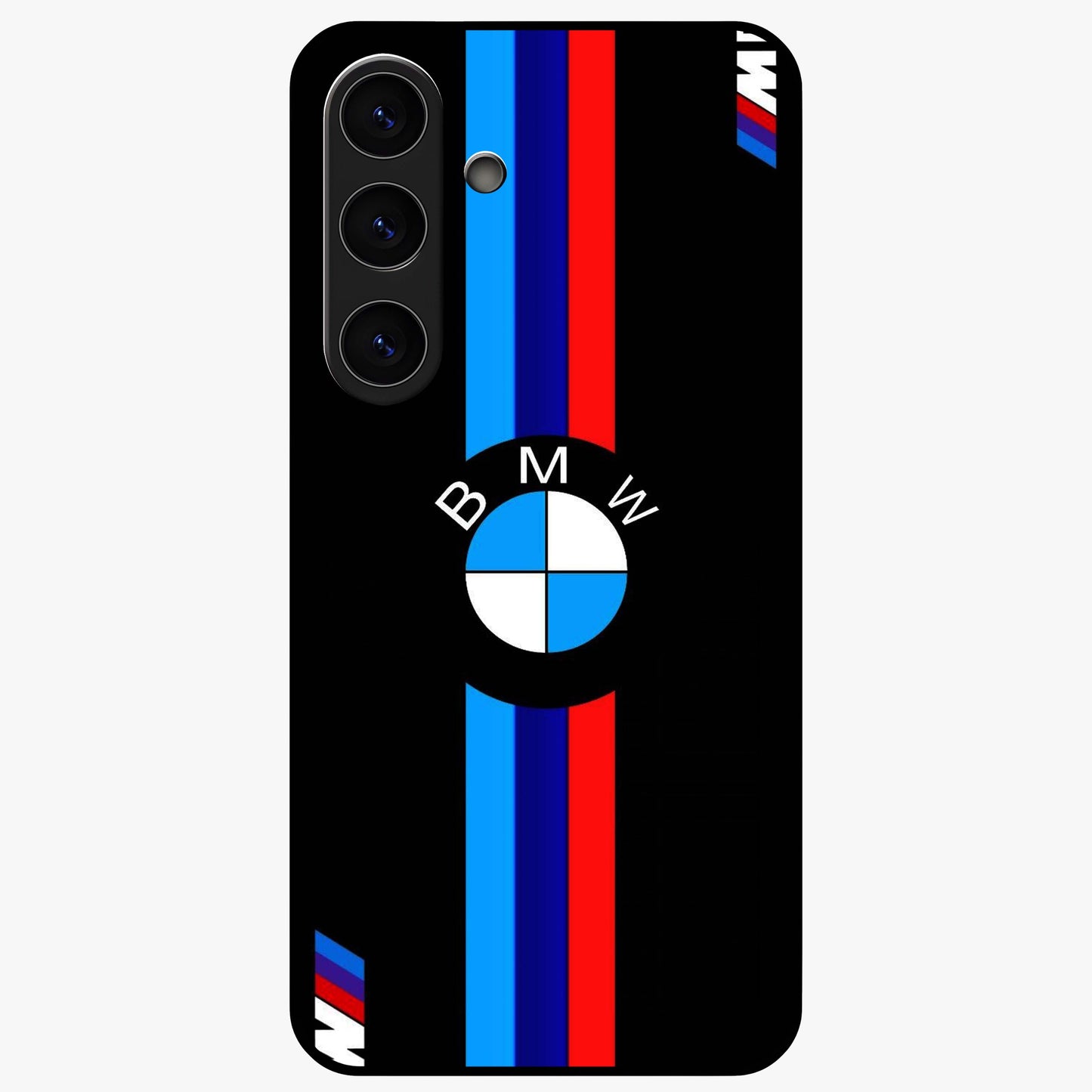 Turbo BMW Beast Glass Case showing flat back view with high performance sports car artwork and glossy glass finish.